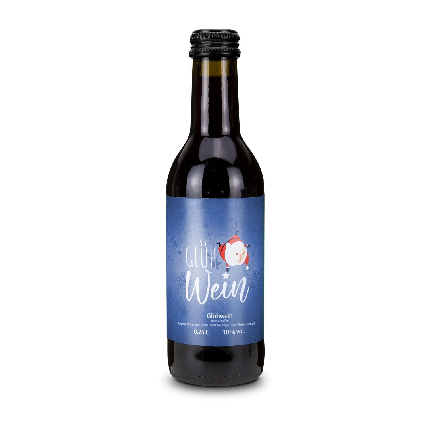 Glühwein - Flasche olivgrün, Schraubverschluss schwarz, 0,25 l-477