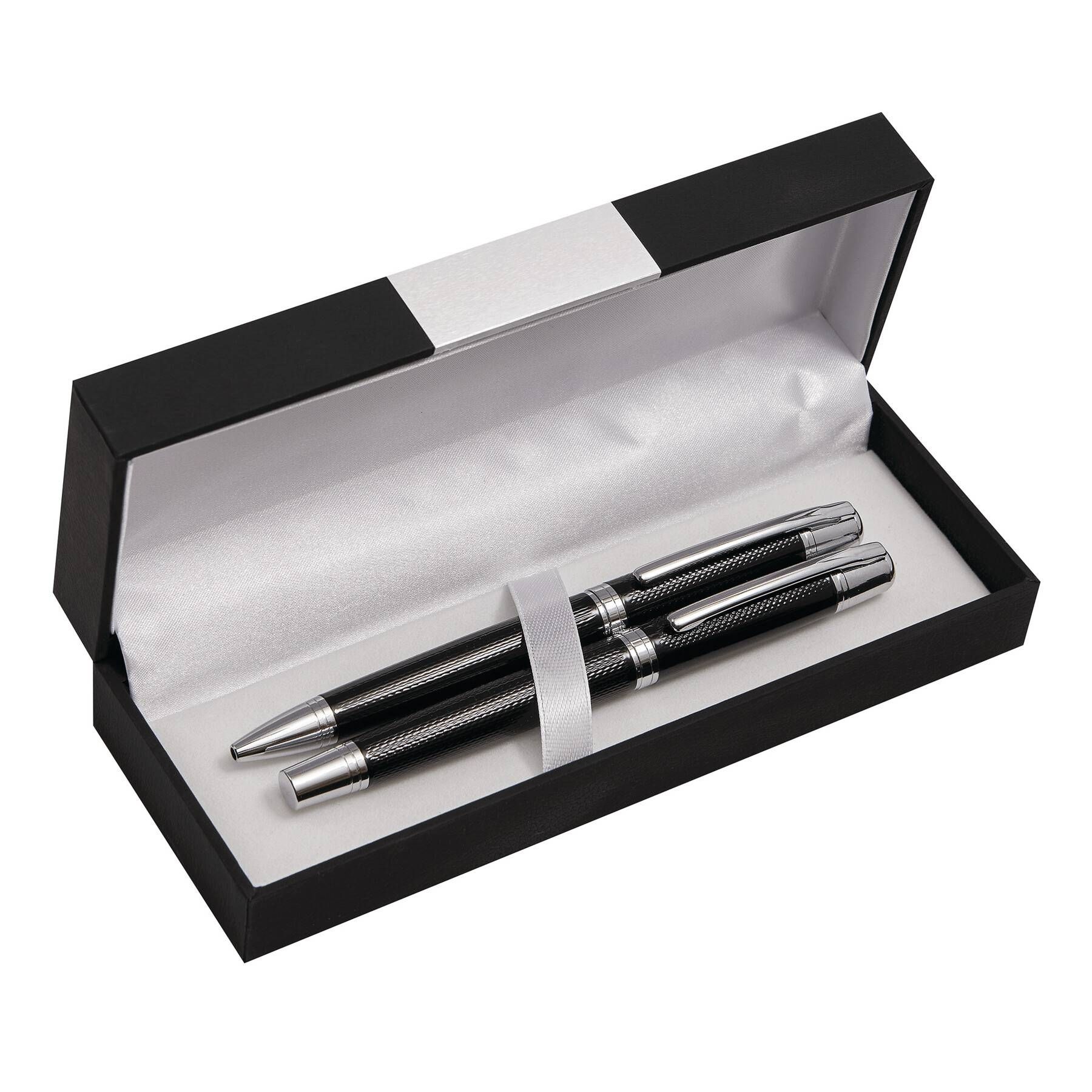 Schreibset MANZONI - schwarz - silber-504