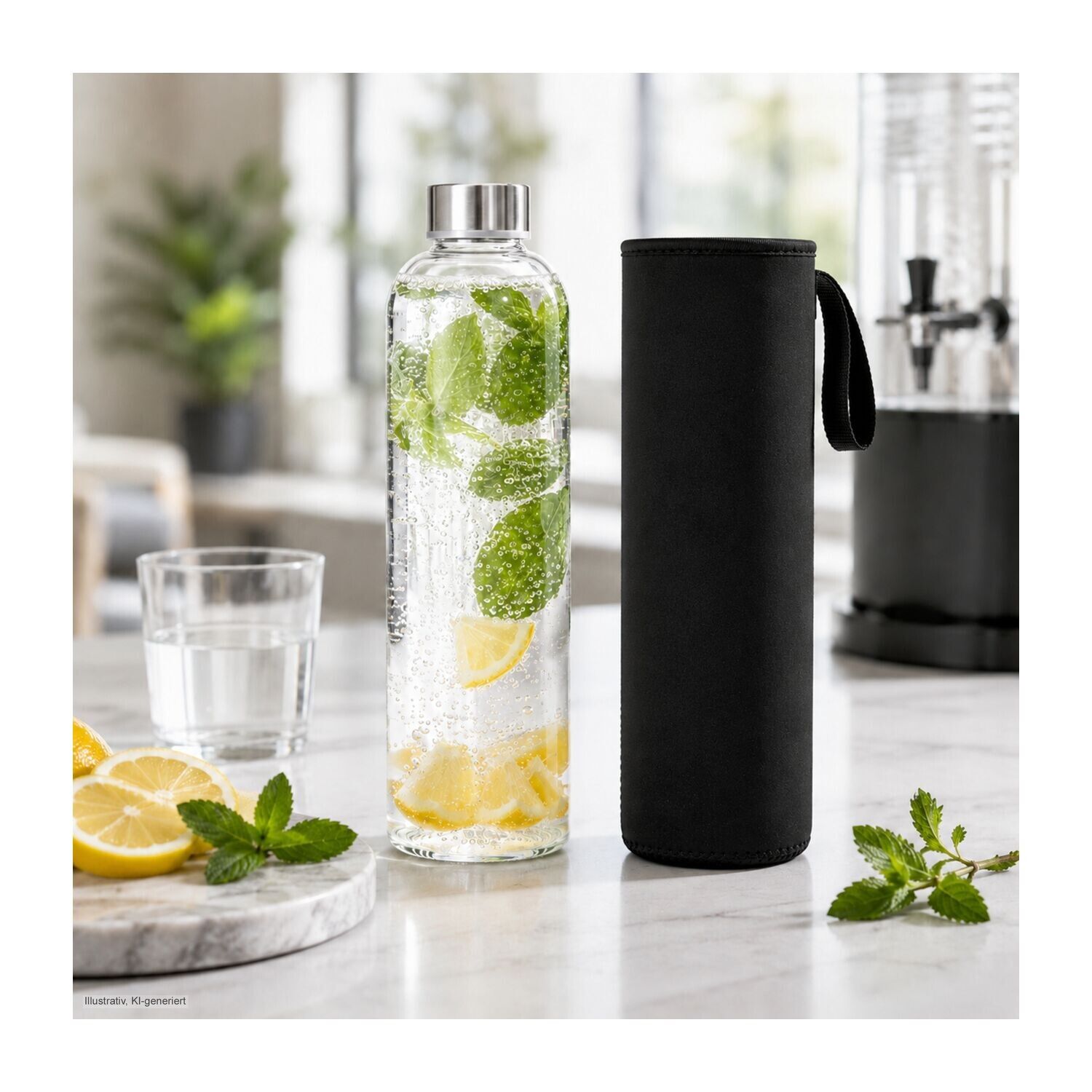ROMINOX® Glaskaraffe Pura 1.000 ml, auch für Kohlensäure geeignet-251