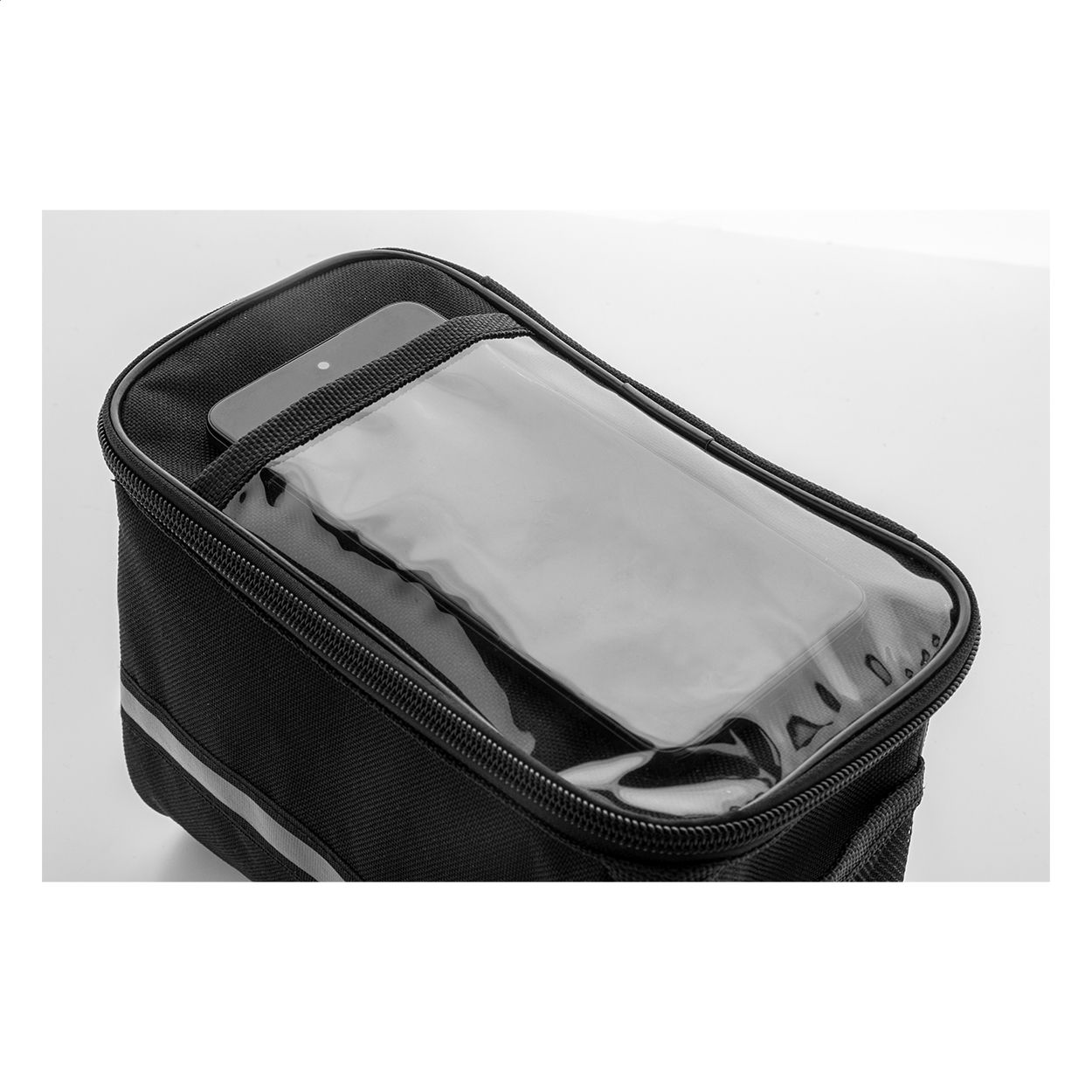 Velofon Plus RPET-Fahrrad-Handyhaltertasche - schwarz-945
