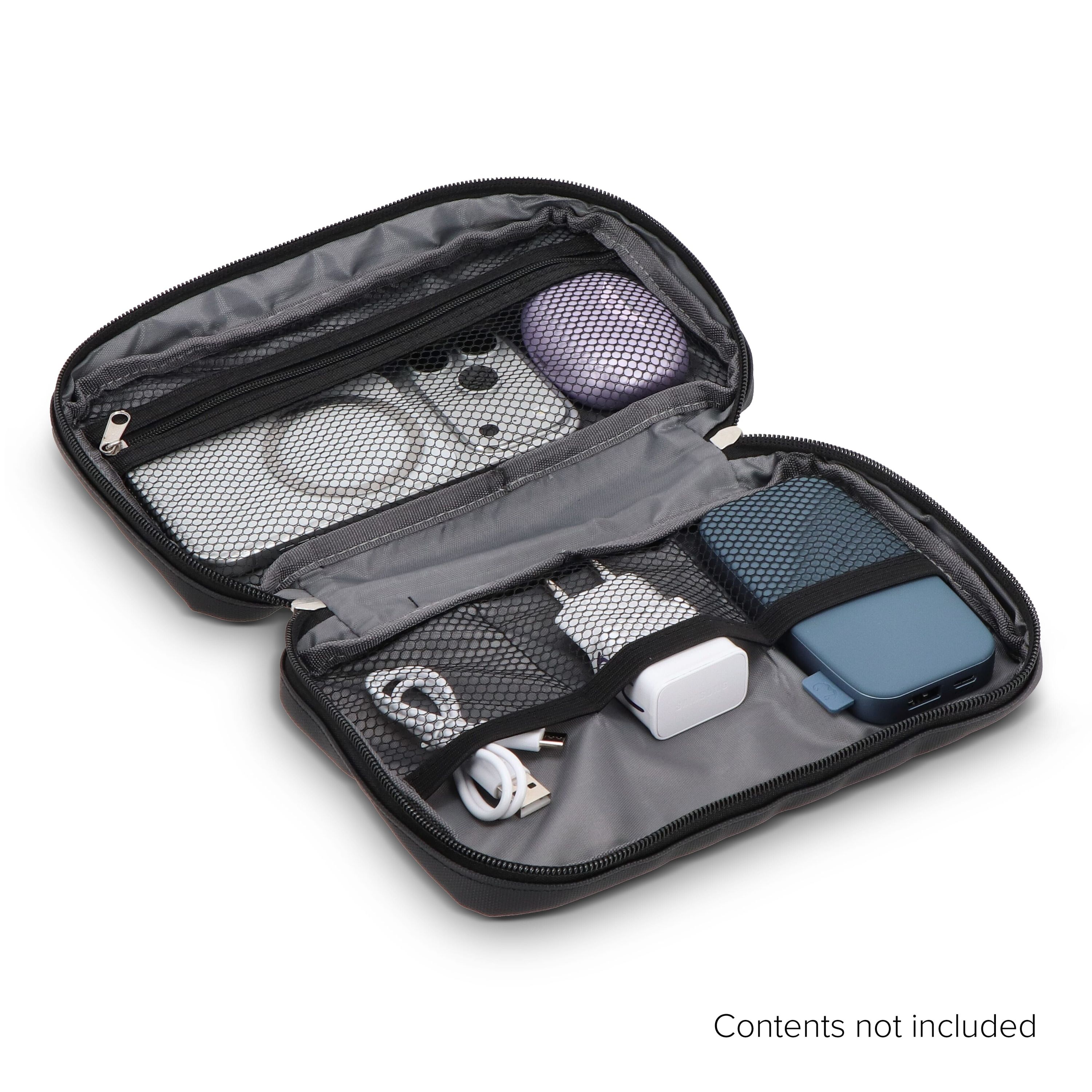 rPET PU-beschichtete 210D Napa-Organizer-Tasche 22 x 13 x 4 cm - schwarz-980