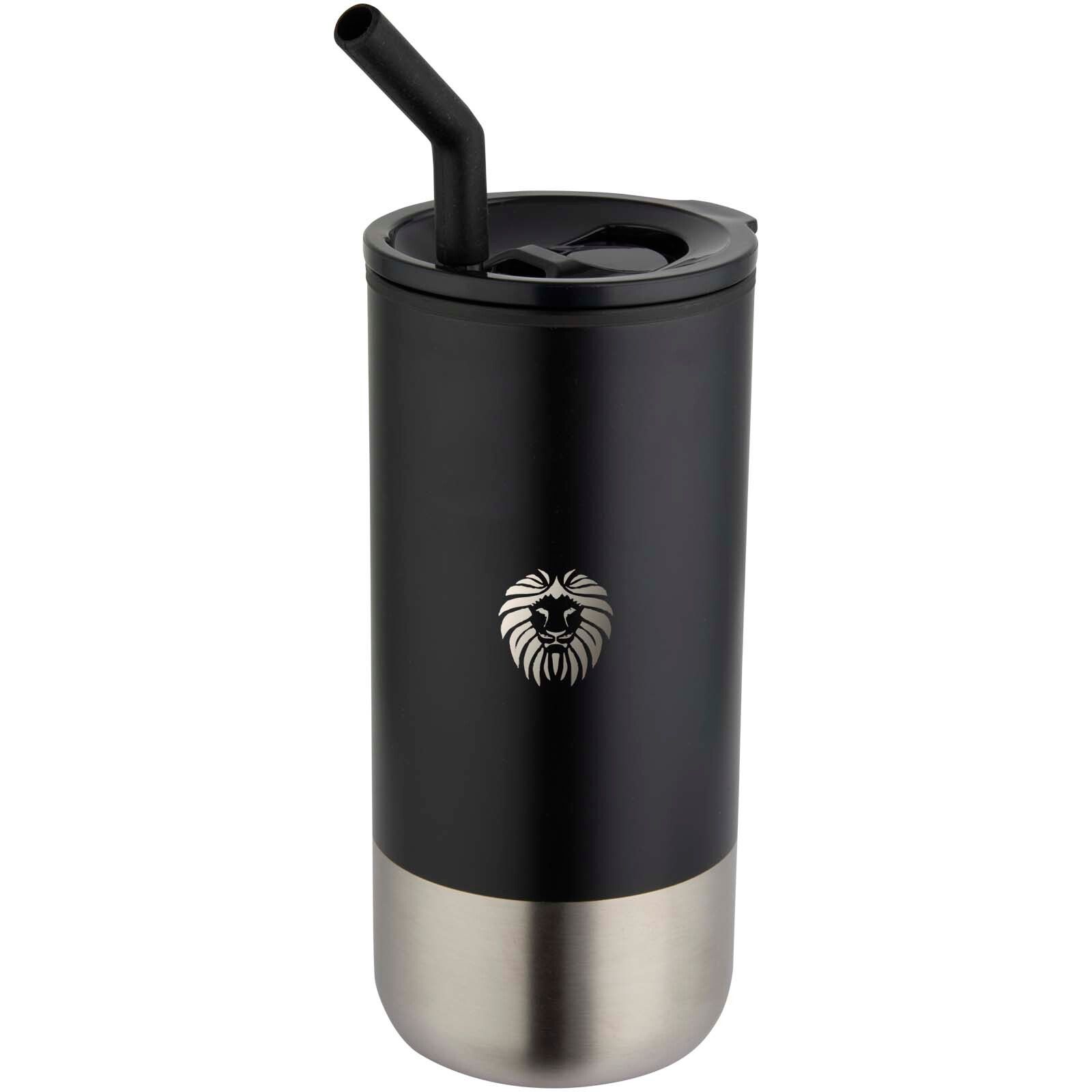 Grayson 480 ml RCS recycelter Isolierbecher mit Trinkhalm - schwarz-710