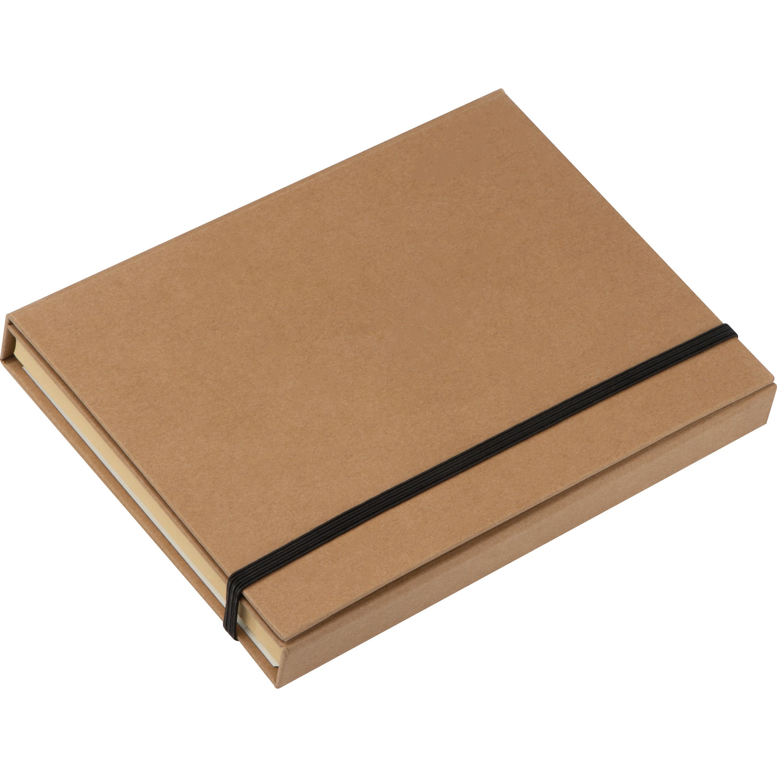 Schreibmappe mit Lineal, Schreibblock und Haftmarkern - braun-501