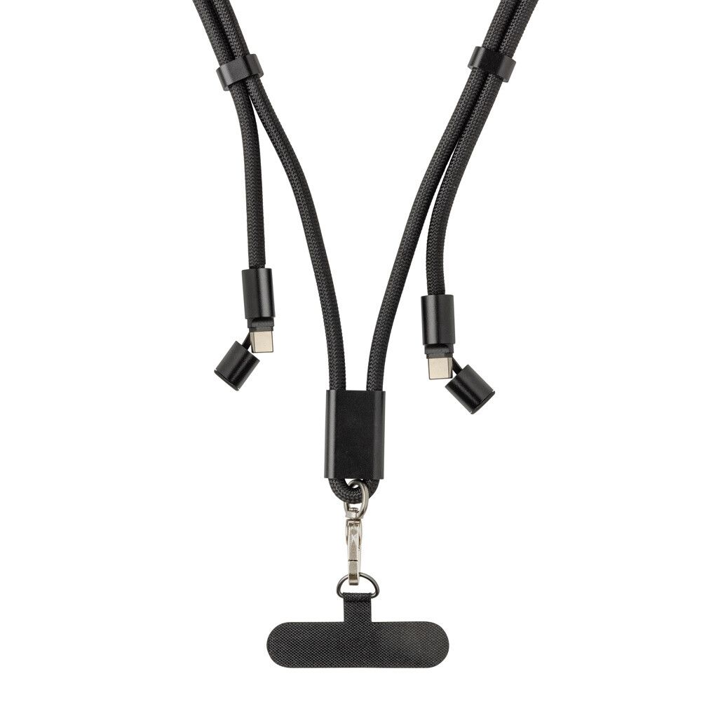 LoopAmp verstellbares 160cm 60W Telefonkabel aus RCS rPET - schwarz-339