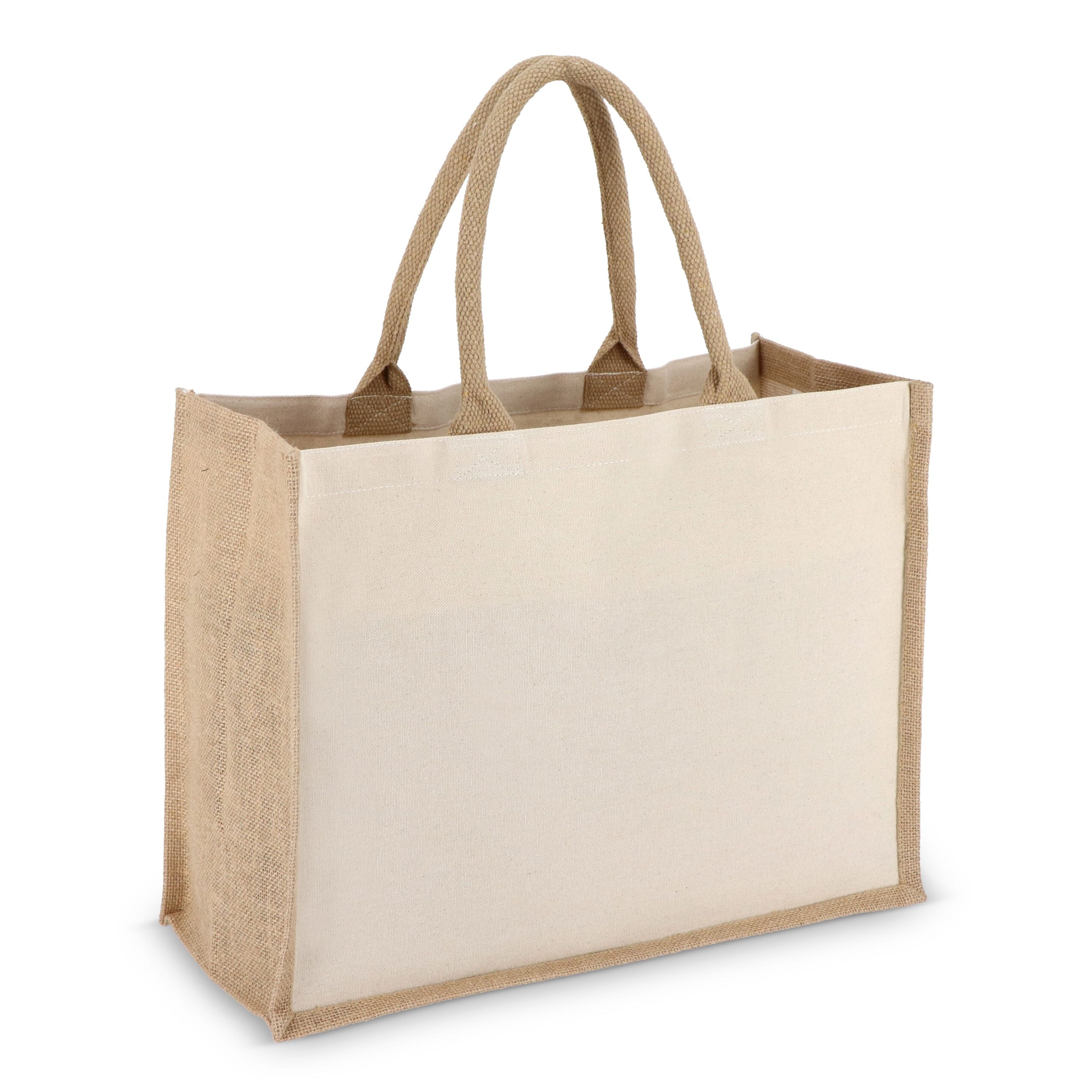 Jute-Baumwolle Tragetasche OEKO-TEX® 42,5 x 19 x 32cm 320g/m² - beige-499