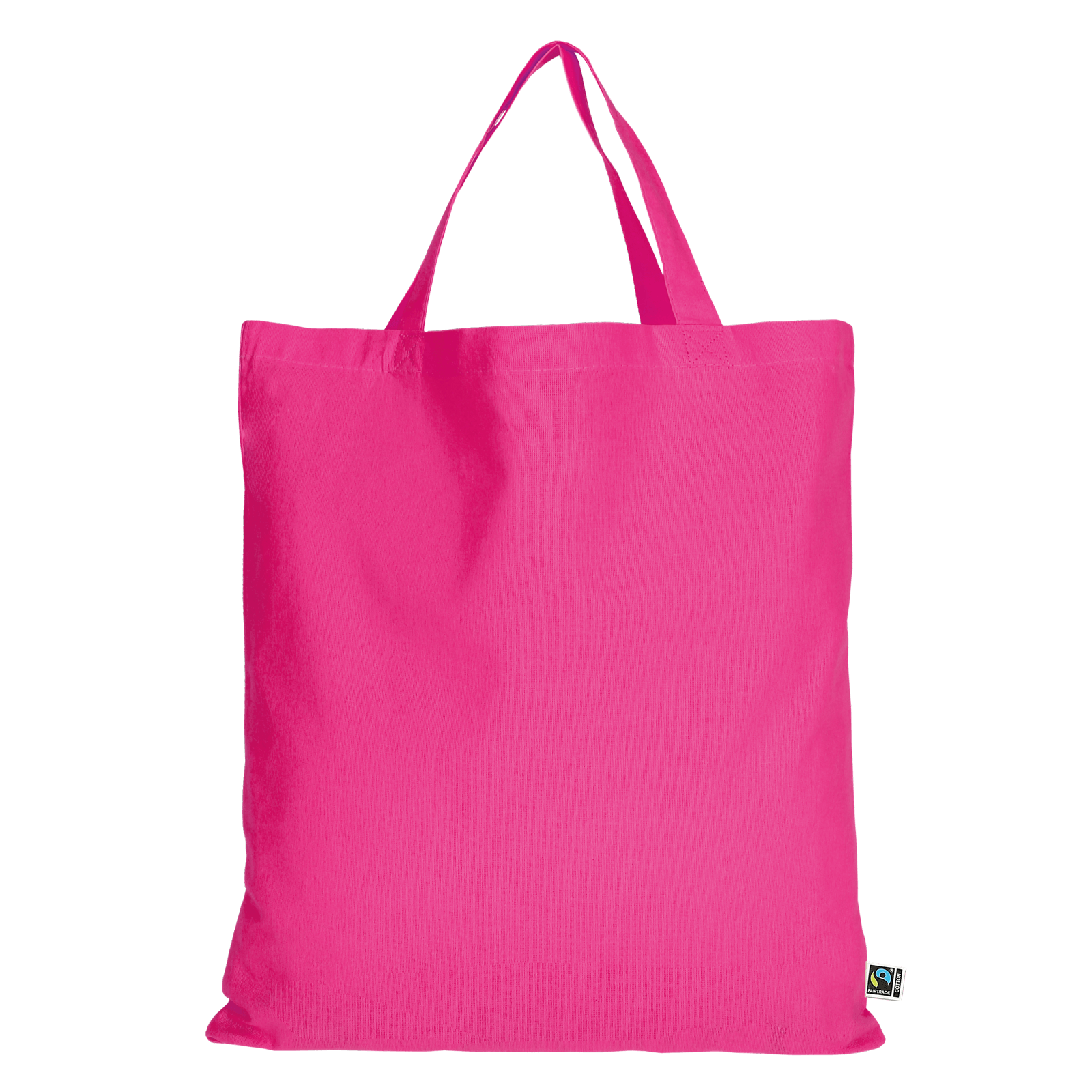 Einkaufstasche Fairtrade-Baumwolle - kurze Henkel - pink-684