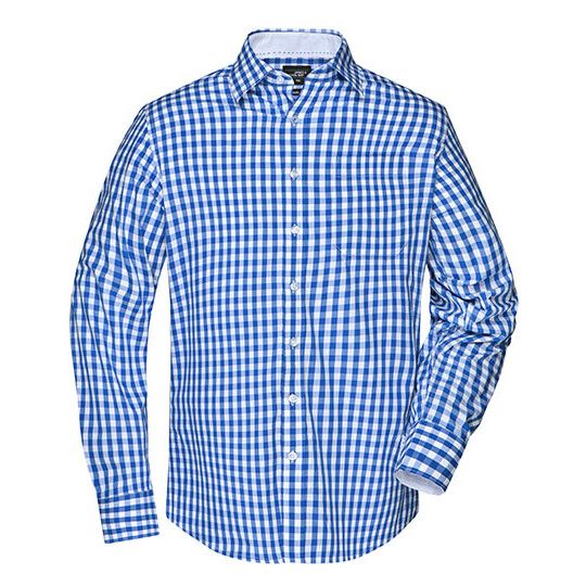 Men´s Checked Shirt - royal - white-735