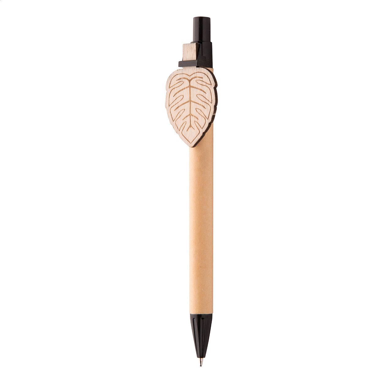 Kugelschreiber CreaClip Eco - schwarz - natur-230