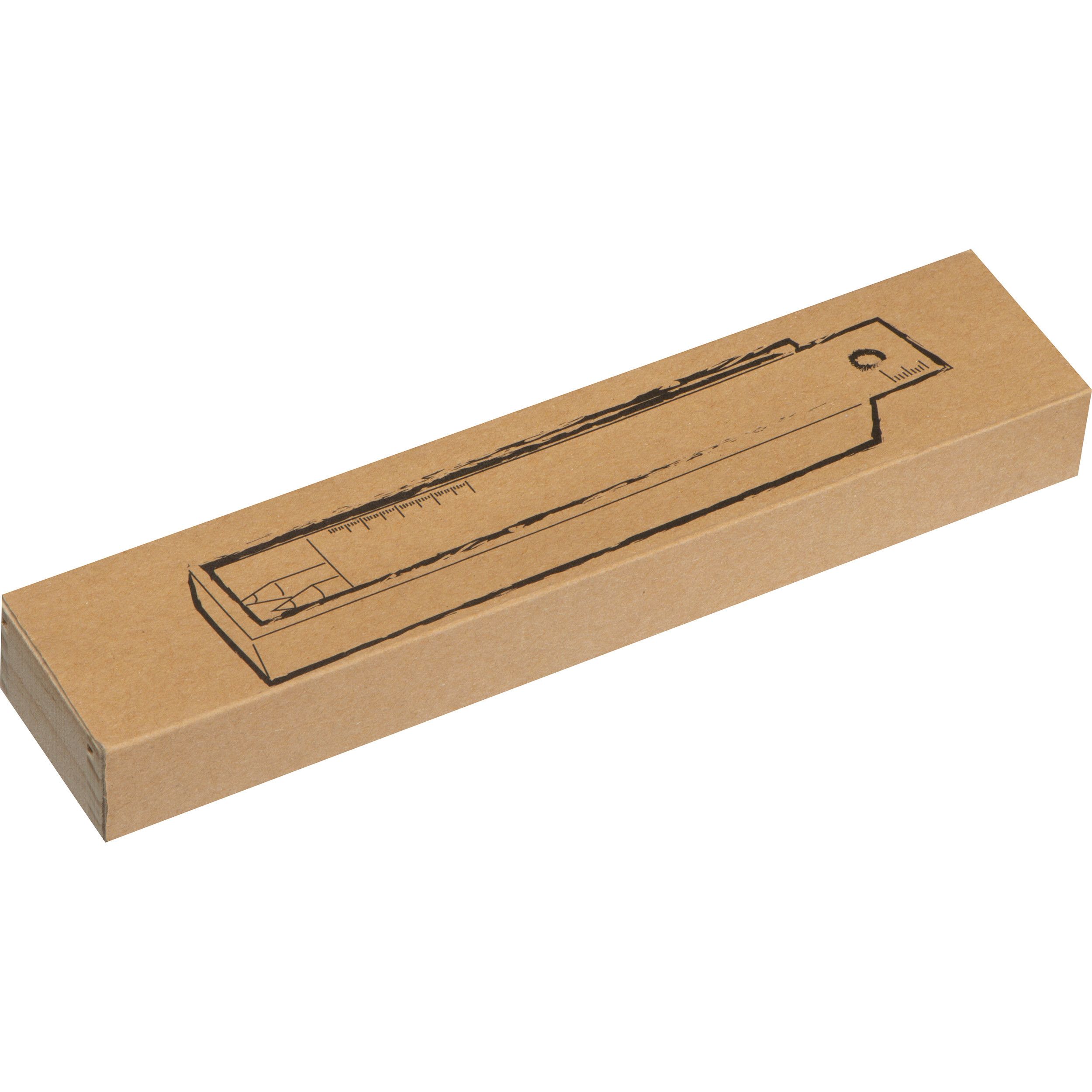 Holzbox mit 8 Buntstiften und Lineal - braun-860