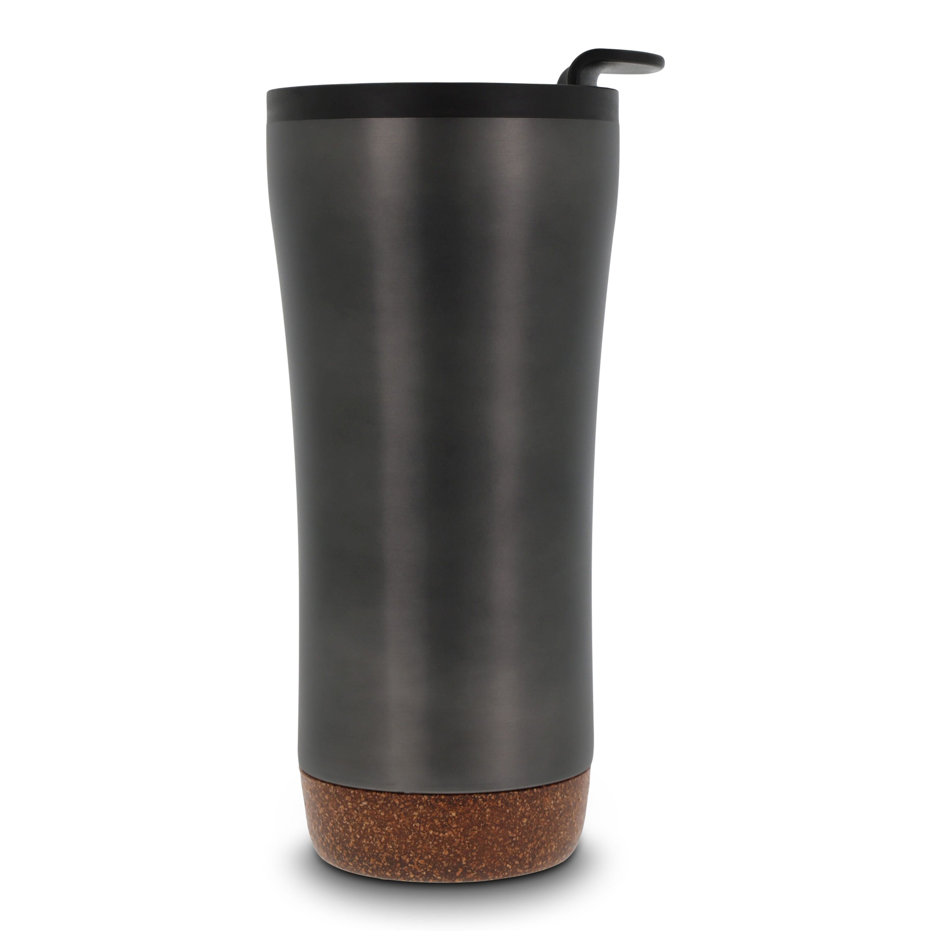 Doppelwandiger Becher mit einem Korkboden 480ml - gun metal - dark-570