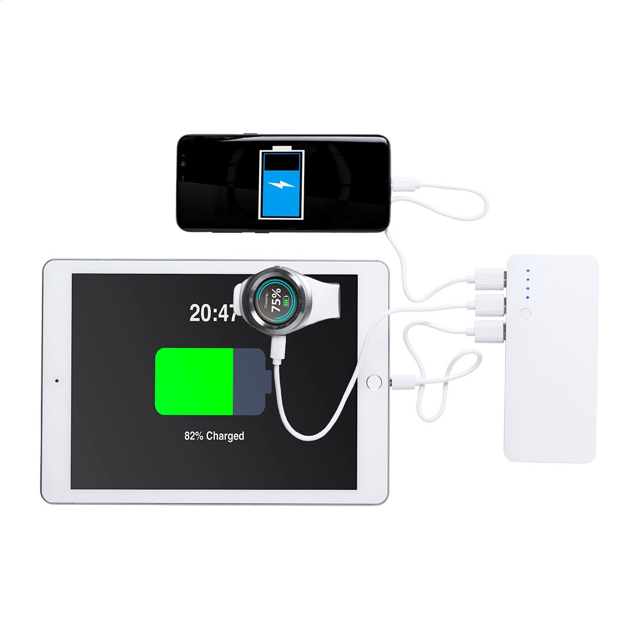 Powerbank Kaprin - blau - weiß-883
