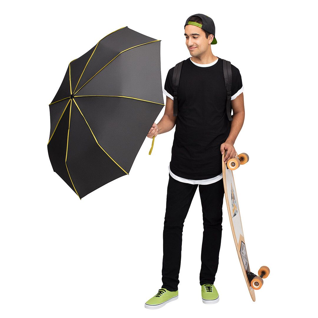AOC-Oversize-Taschenschirm FARE® Seam Ø104 cm - schwarz - gelb-830