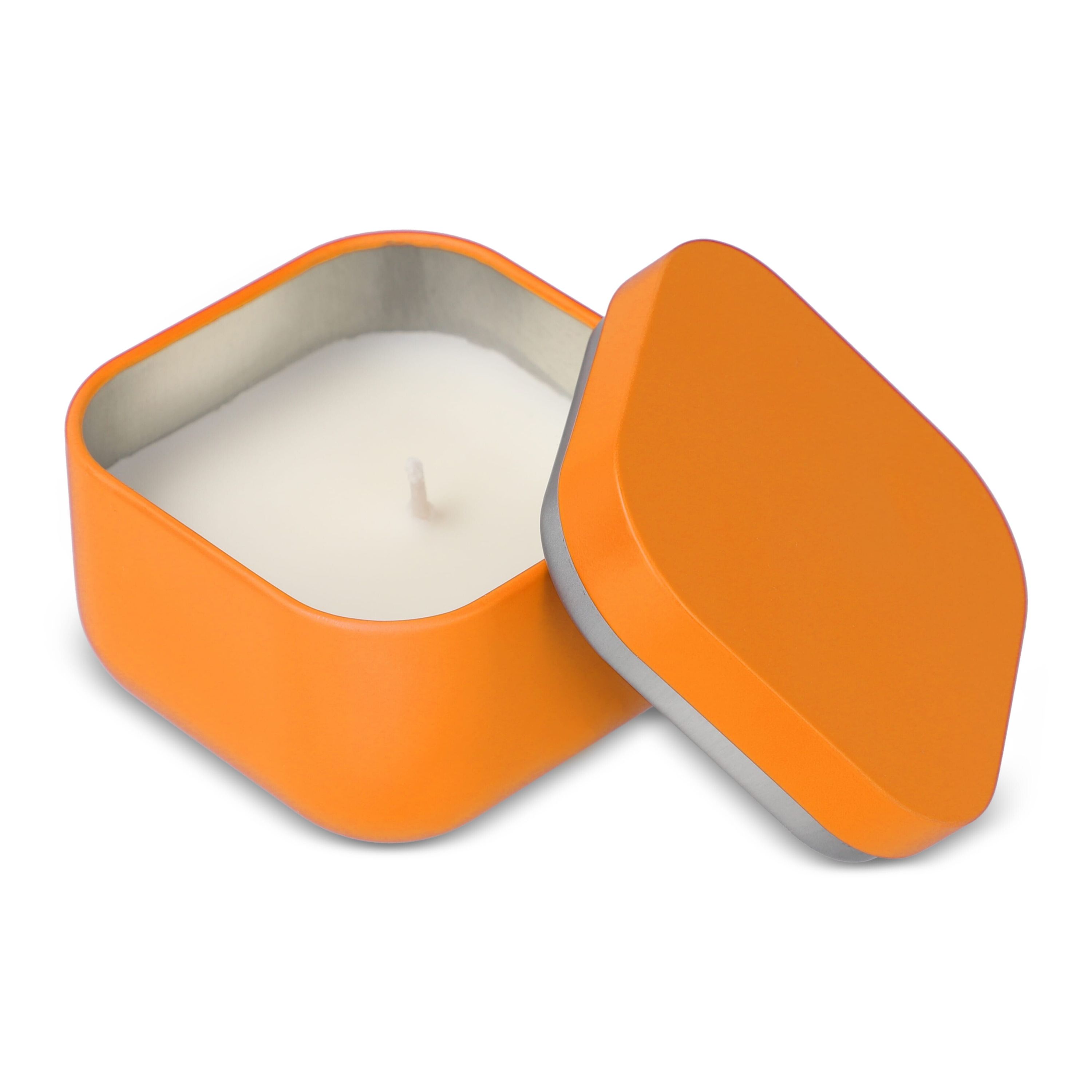 Ananda Duftkerze auf pflanzlicher Basis in recycelter Dose - orange-398