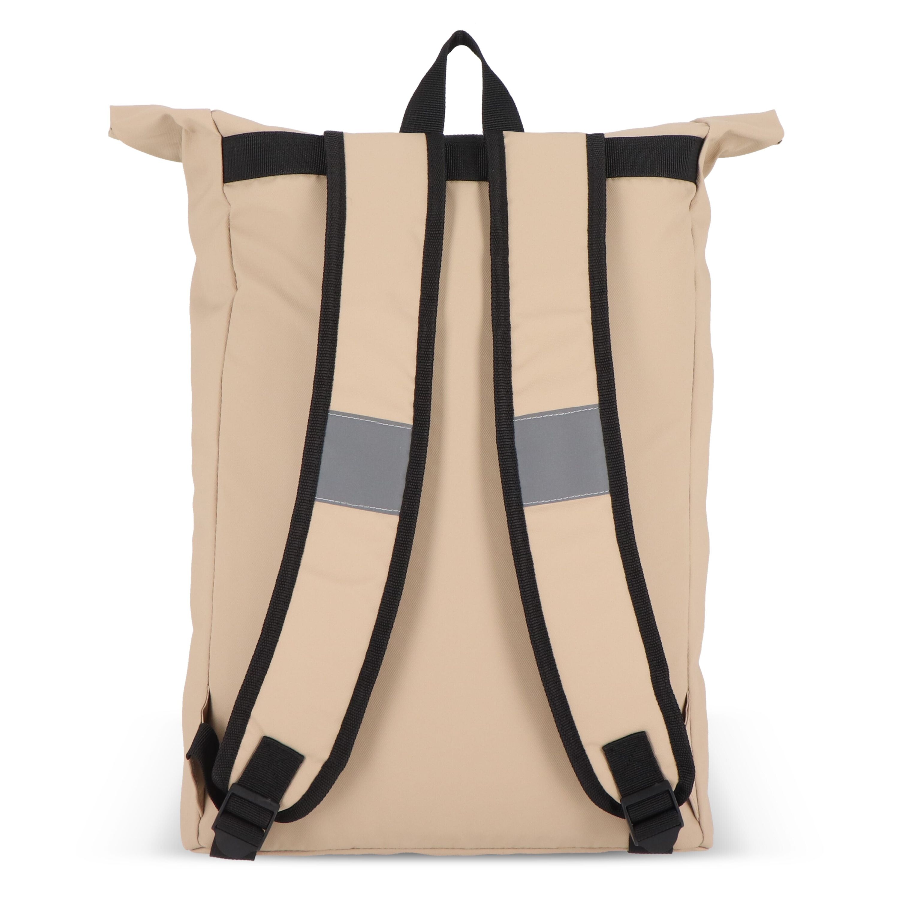 PU-beschichteter R-PET 600D Rolltop-Rucksack 20L - natur-571