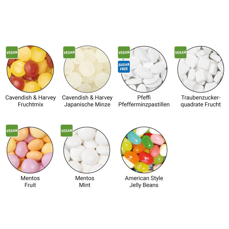 Klappdose, matt-silber, Mentos Kaudragee Fruit-640