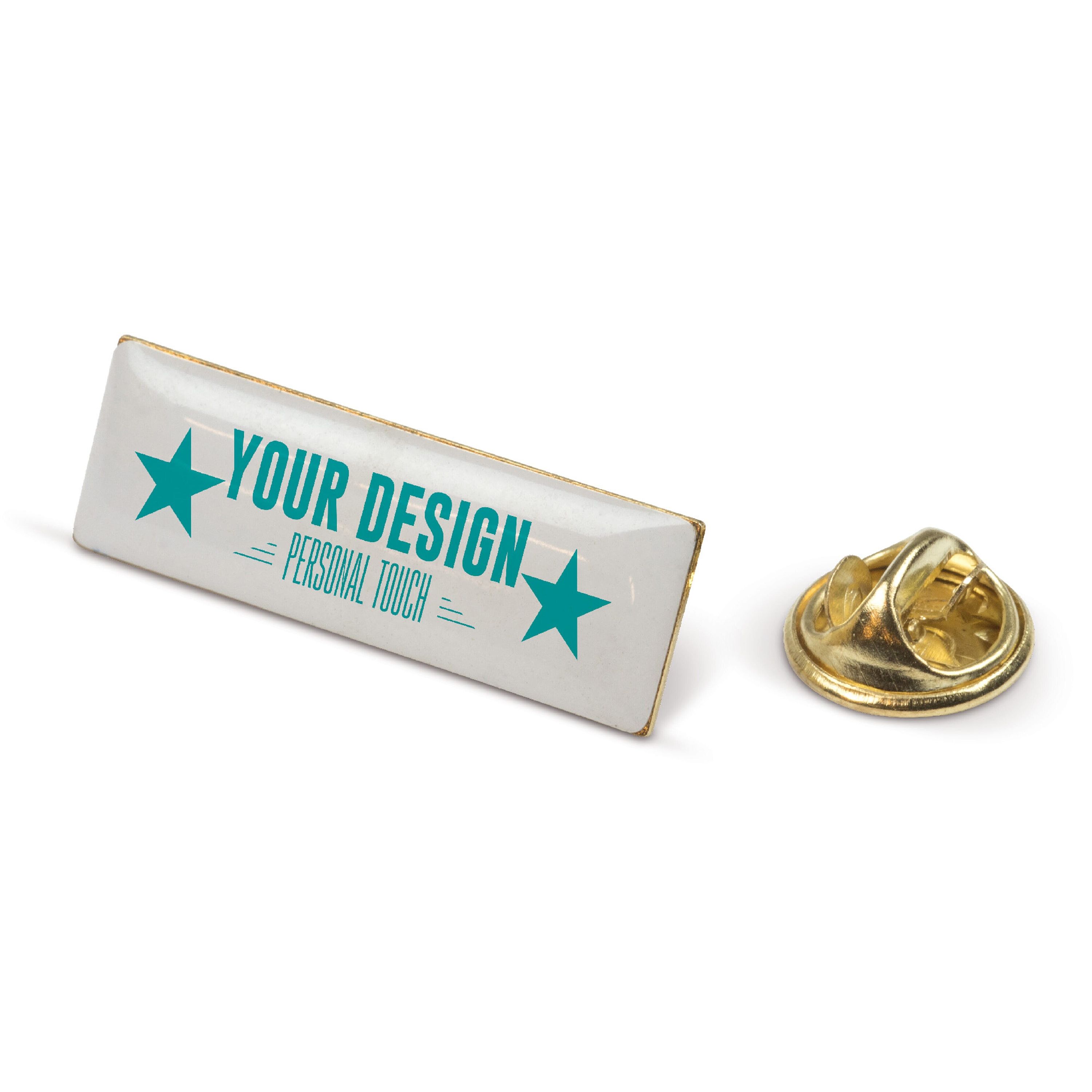 Metall Pin rechteckig 30x10mm - gold satin-588