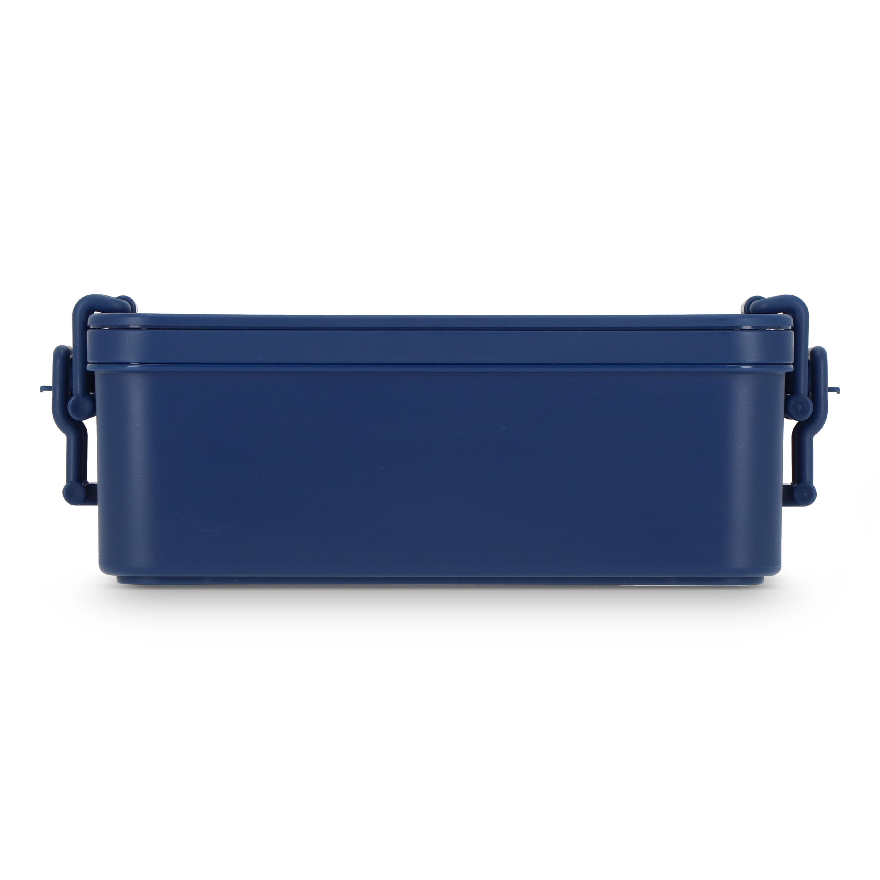 Doppelte Lunchbox mit Besteck - dunkelblau-47