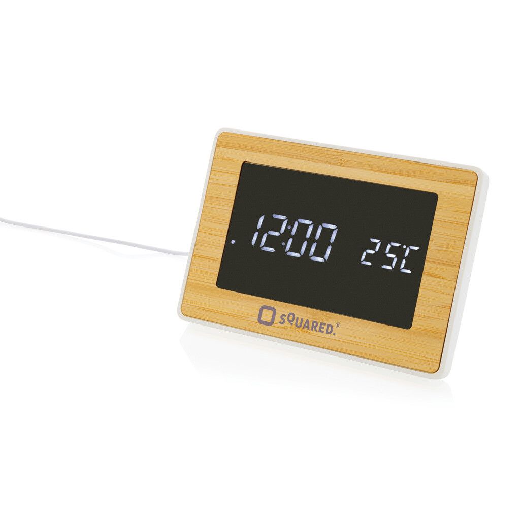 Utah LED-Uhr aus RCS rKunststoff & Bambus - braun-549