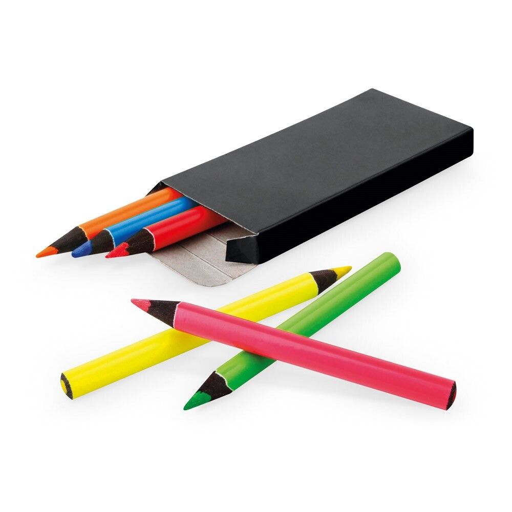 MEMLING Bleistiftbox mit 6 Buntstiften - schwarz-169