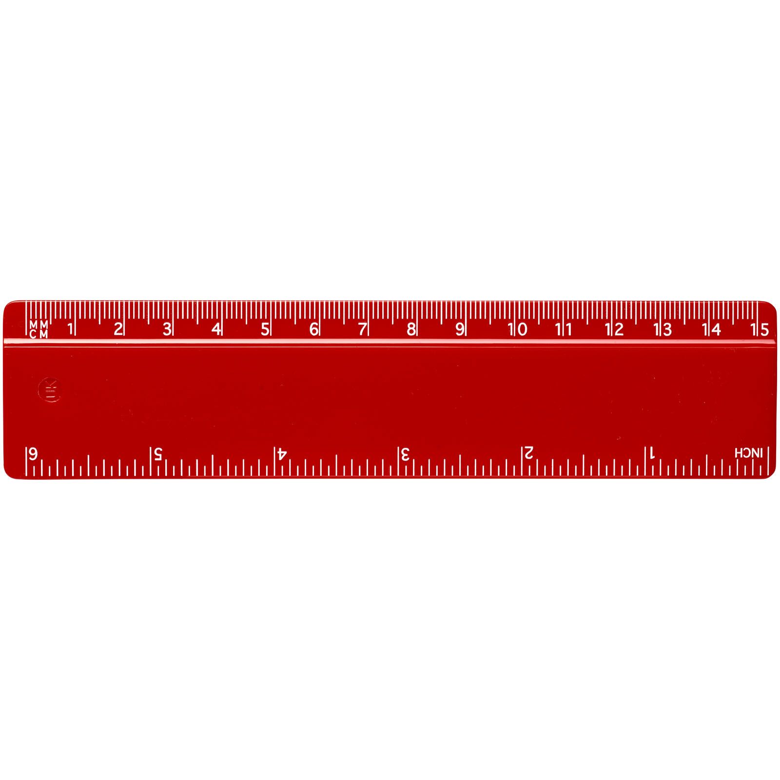 Renzo 15 cm Kunststofflineal - rot-579