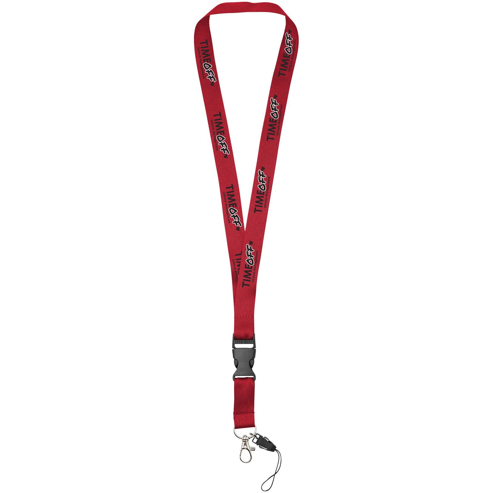 Sagan Lanyard mit abnehmbarer Schnalle und Handyband - rot-990