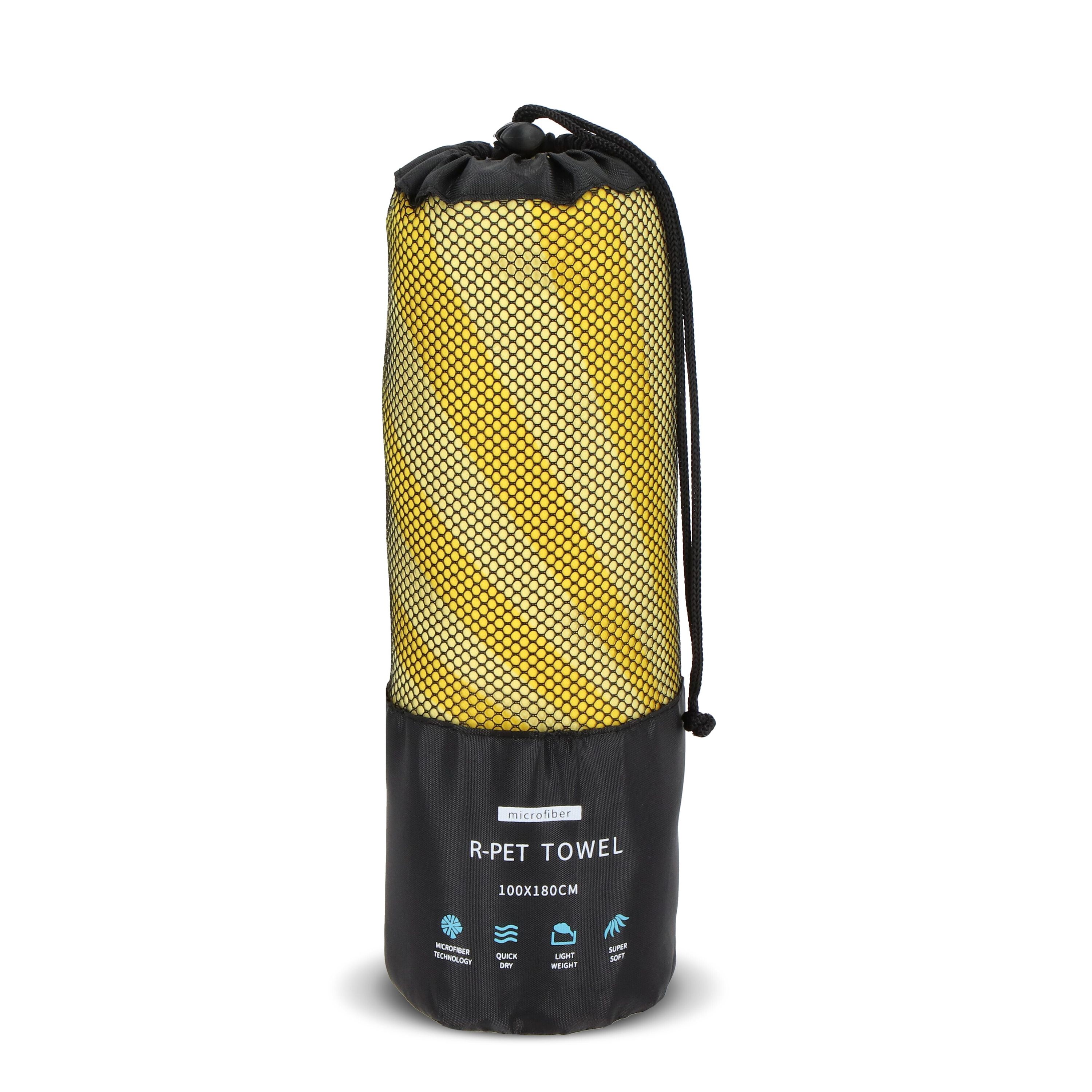 R-PET-Schnelltrocknungs-Strandrtuch 100x180 cm - gelb-972