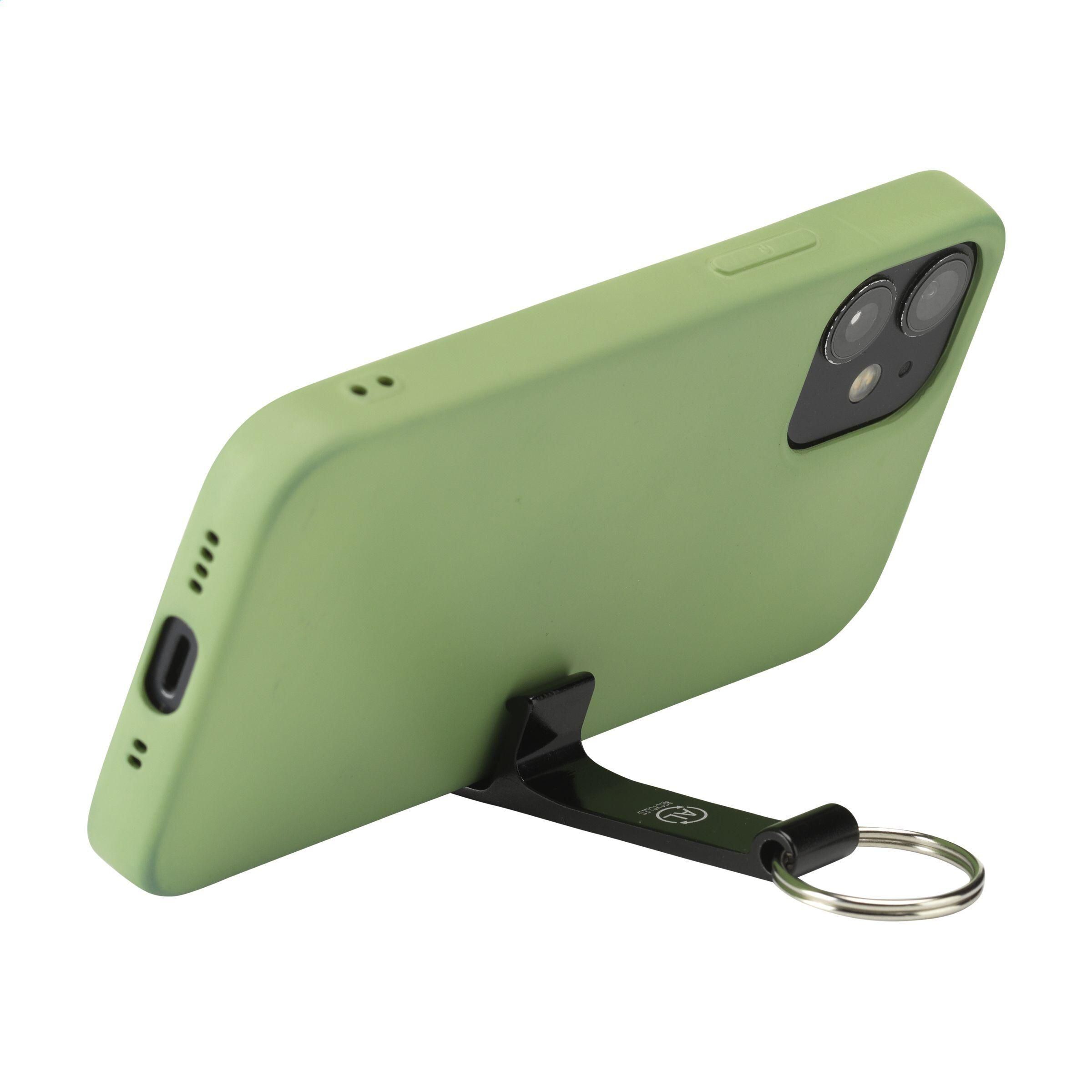 Alu Opener Phone Stand GRS Recycled Schlüsselanhänger - schwarz-455