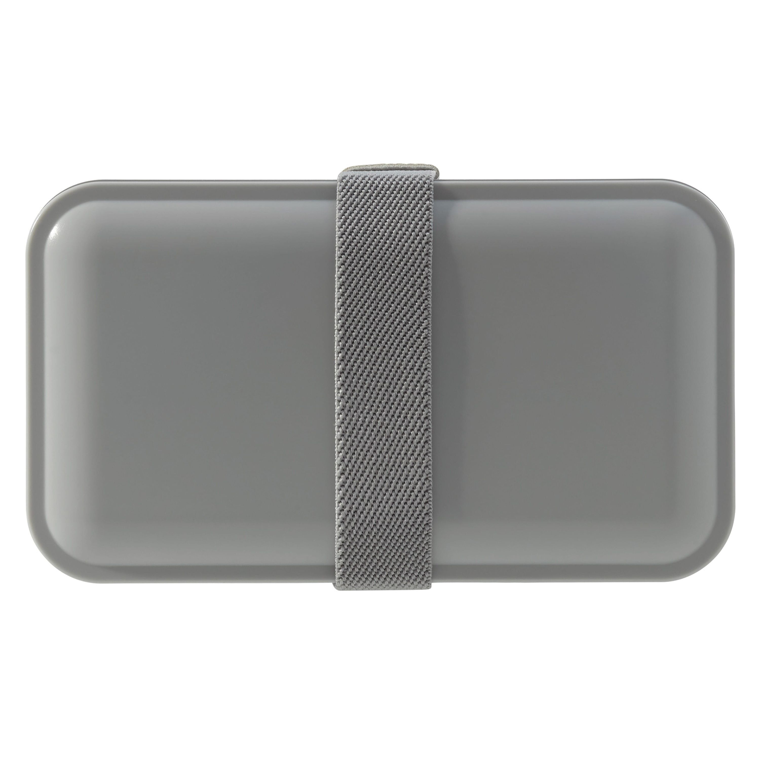 Bento box mit Besteck 1250ml - grau  -  weiss-770