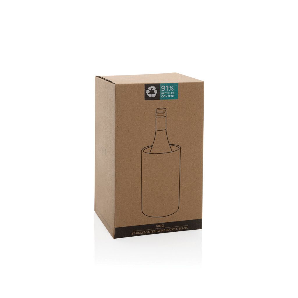 Vino Weinkühler aus RCS-zertifiziert recyc. Stainless-Steel - schwarz-973