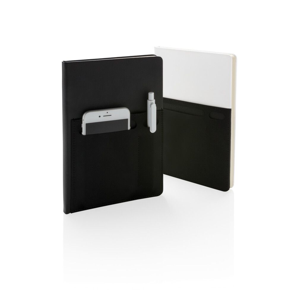 A5 Deluxe Notizbuch mit Fächern - schwarz-732