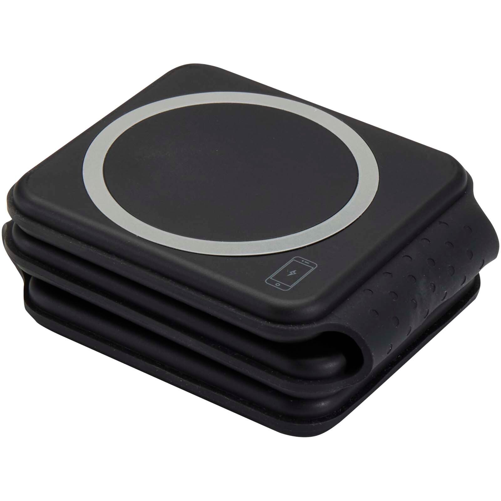Armus 15 W 3-in-1 zusammenklappbares kabelloses Ladegerät aus recyceltem Kunststoff - schwarz-18