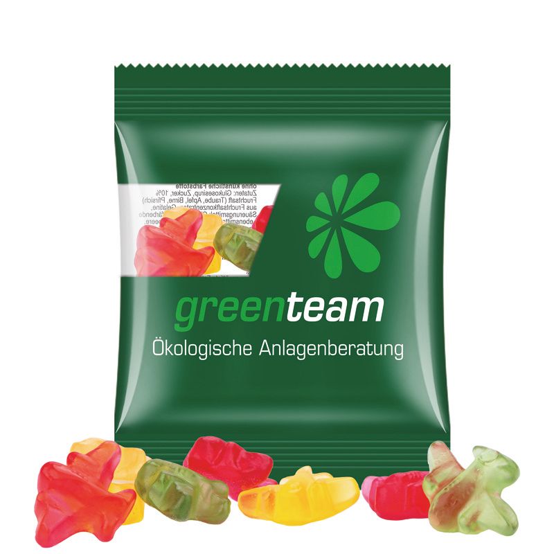 Minitüte 10 g, kompostierbare Folie transparent, Trolli Fruchtgummi Flugzeuge-643