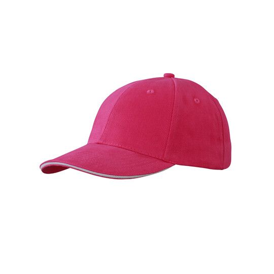 6-Panel Sandwich Cap - pink - white-406