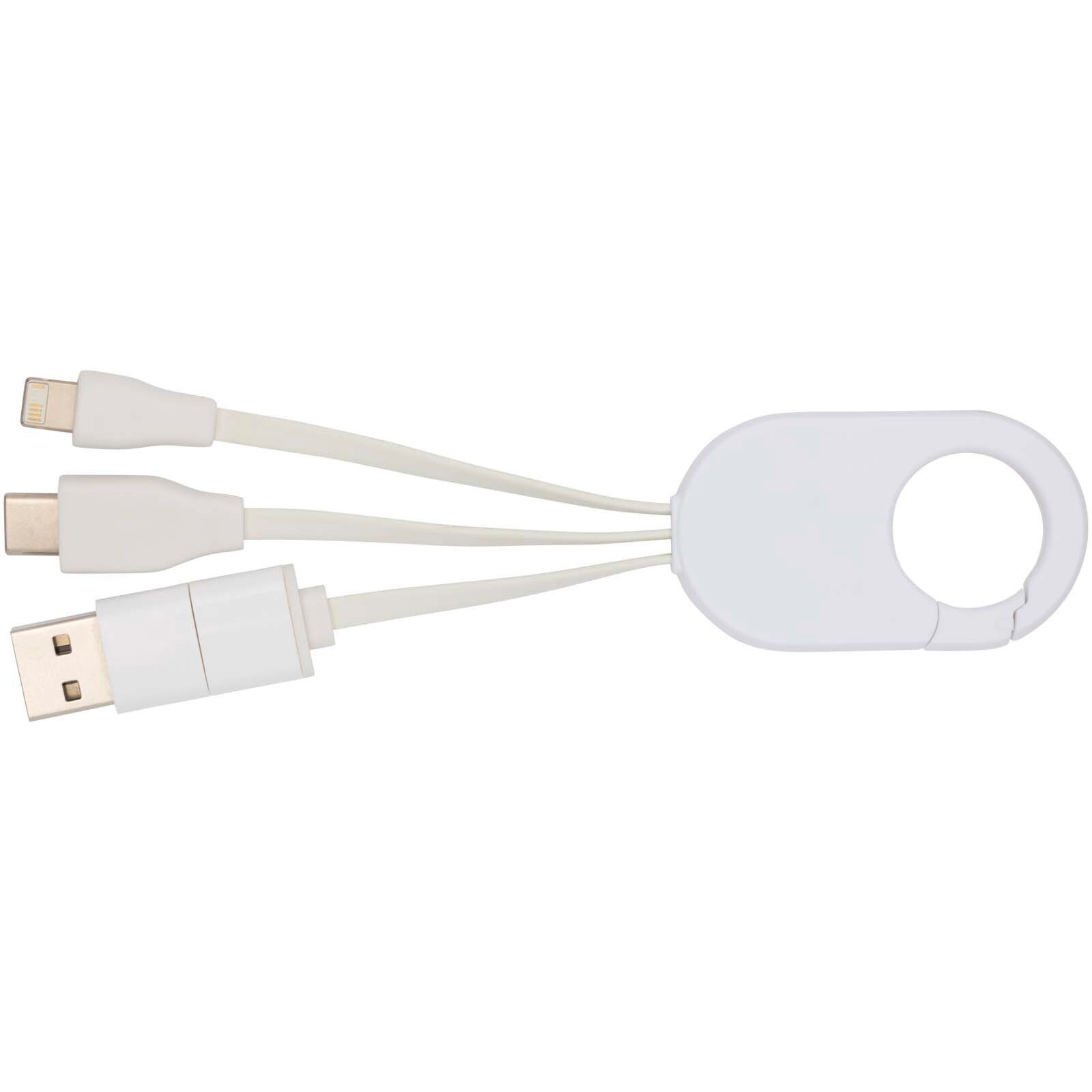Troop 4-in-1 Ladekabel aus recyceltem Kunststoff - weiss-169