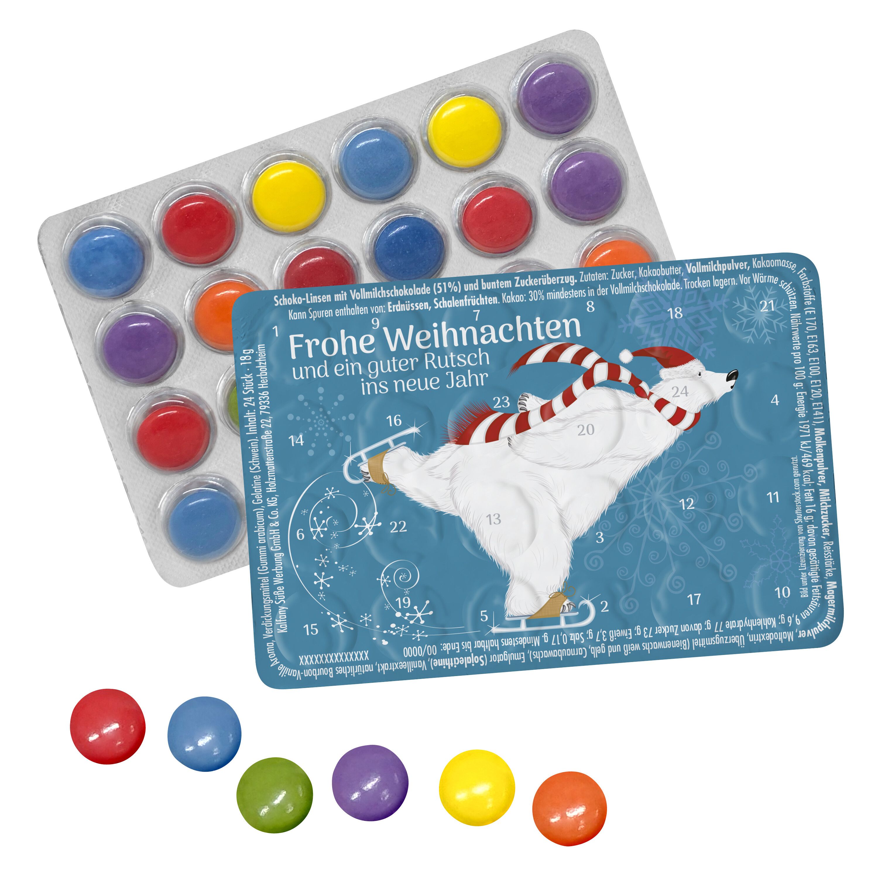 Kleinster (Advents-)Kalender der Welt Standard mit Schokolinsen-870