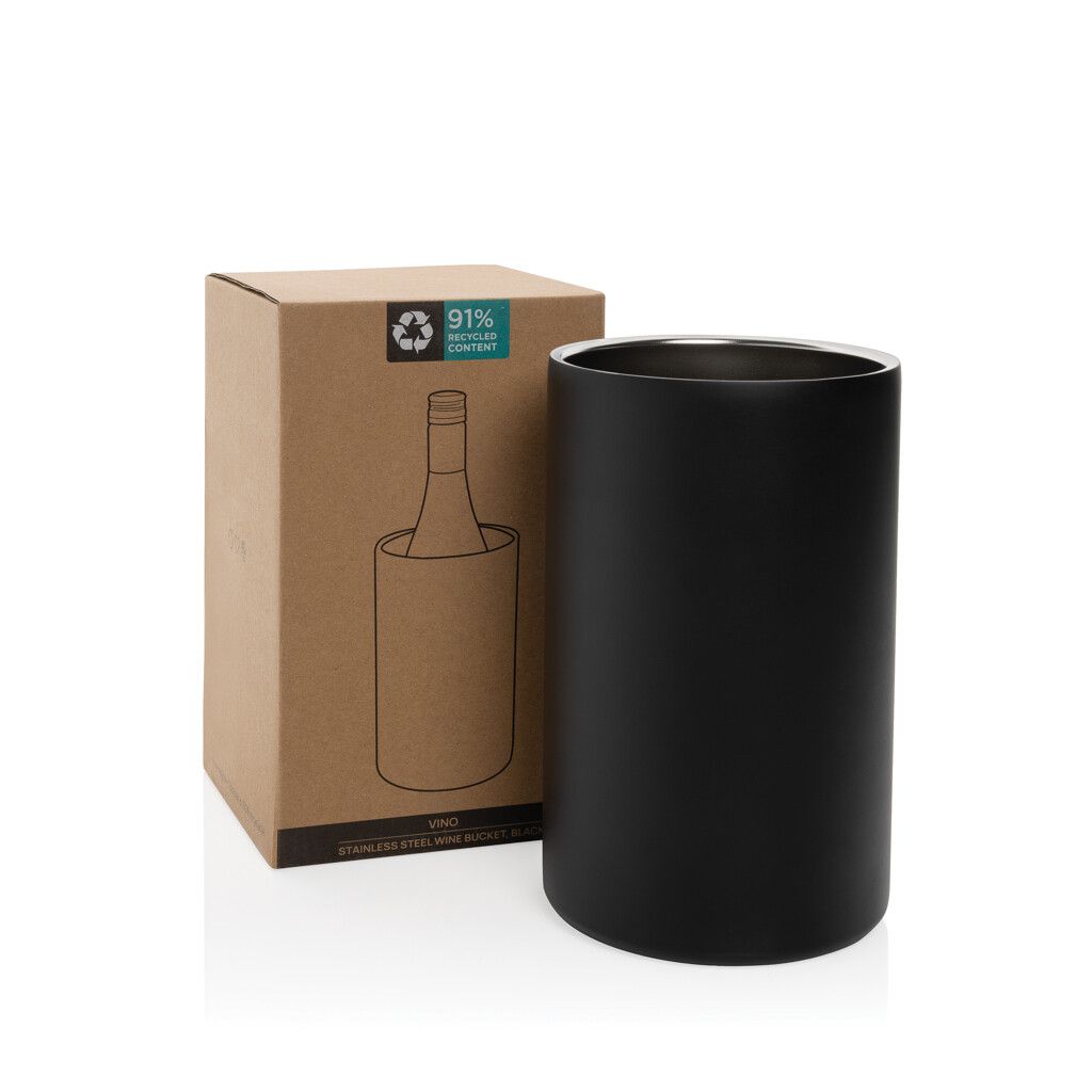 Vino Weinkühler aus RCS-zertifiziert recyc. Stainless-Steel - schwarz-868