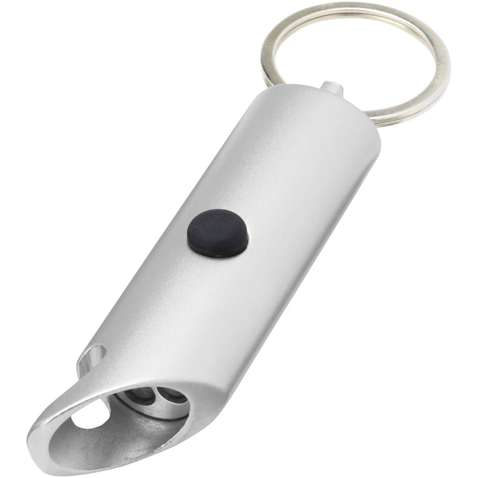 Flare IPX-LED-Lampe und Flaschenöffner aus recyceltem Aluminium mit Schlüsselanhänger - silber-435