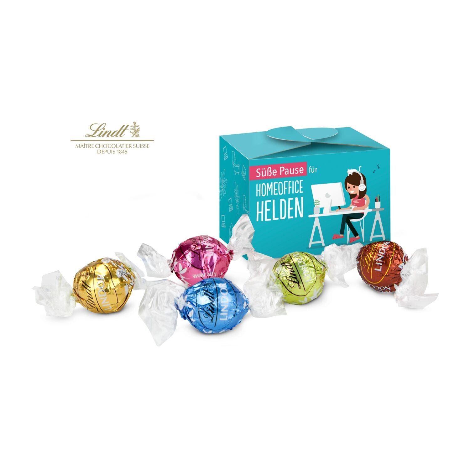 Lindt süße Pause fürs Home-Office, 5 Lindorkugeln für Ihre Mitarbeiter (ca. 75 g)-377