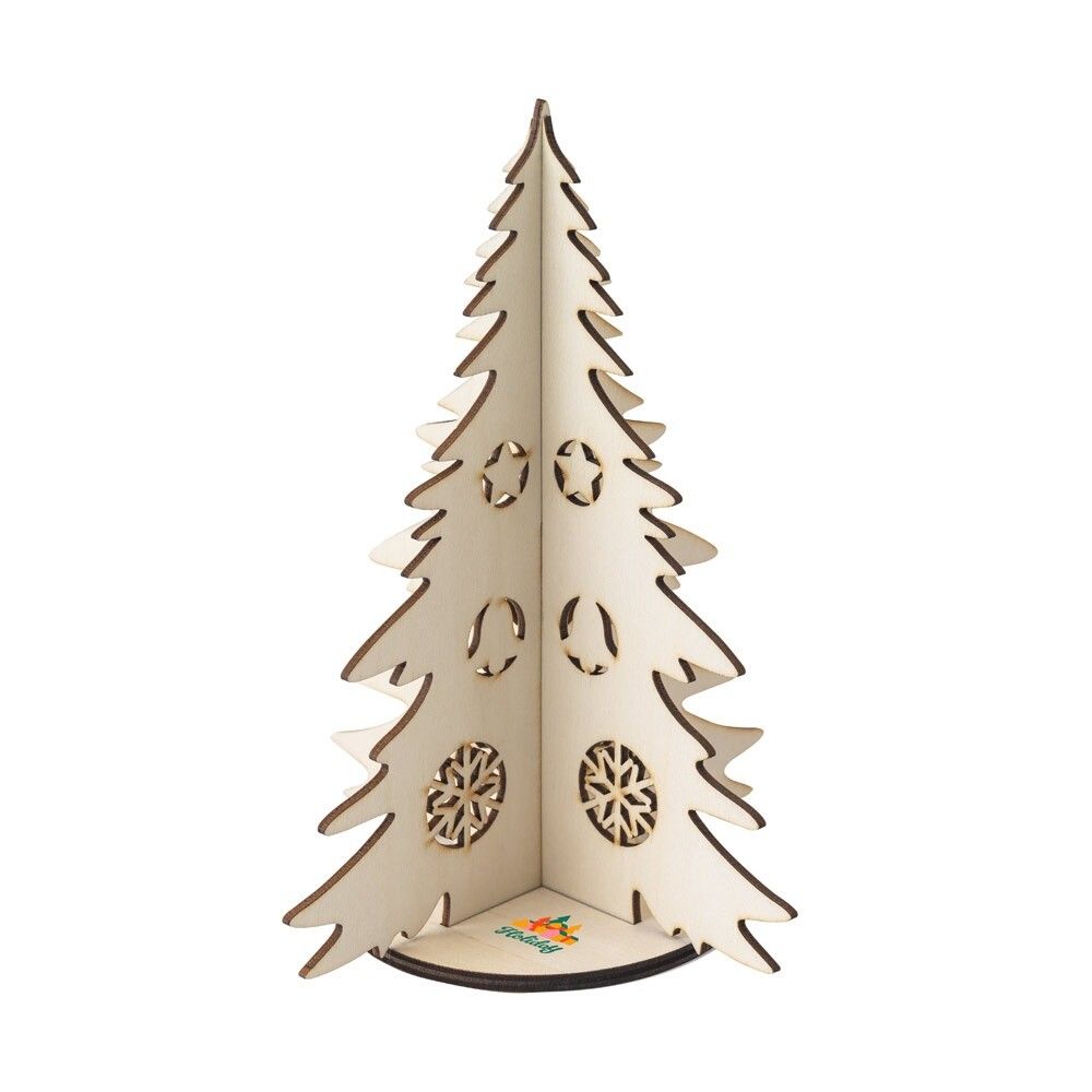 PINERY Zerlegbarer Weihnachtsbaum aus Holz zum Bemalen - naturhell-512