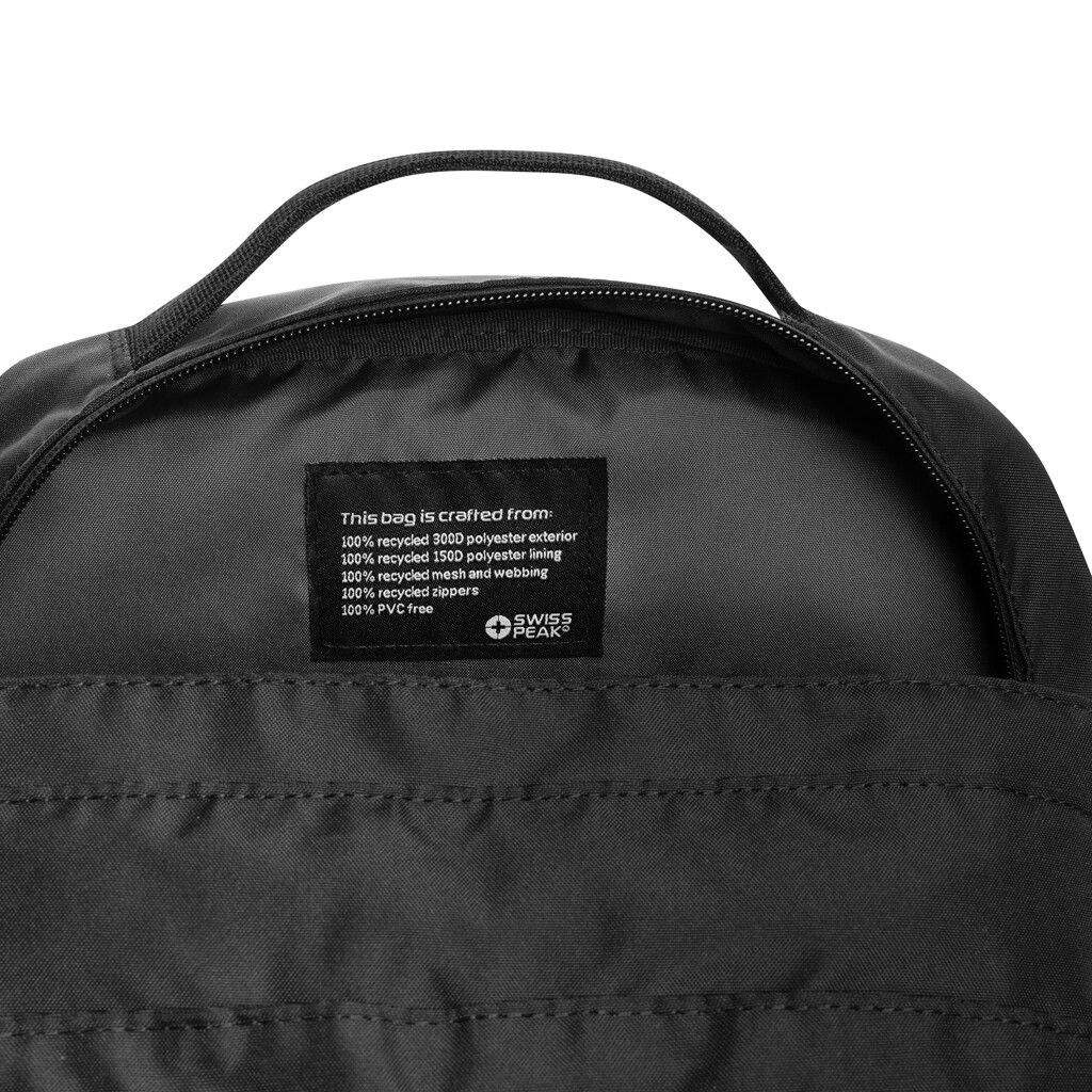 Swiss Peak Aware™ Edin 100% RPET 15,6" Laptop Rucksack - schwarz-785