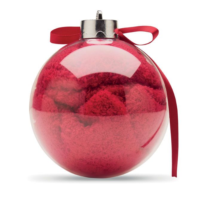 Weihnachtsbaumkugel mit Socken SNUG L - rot-777