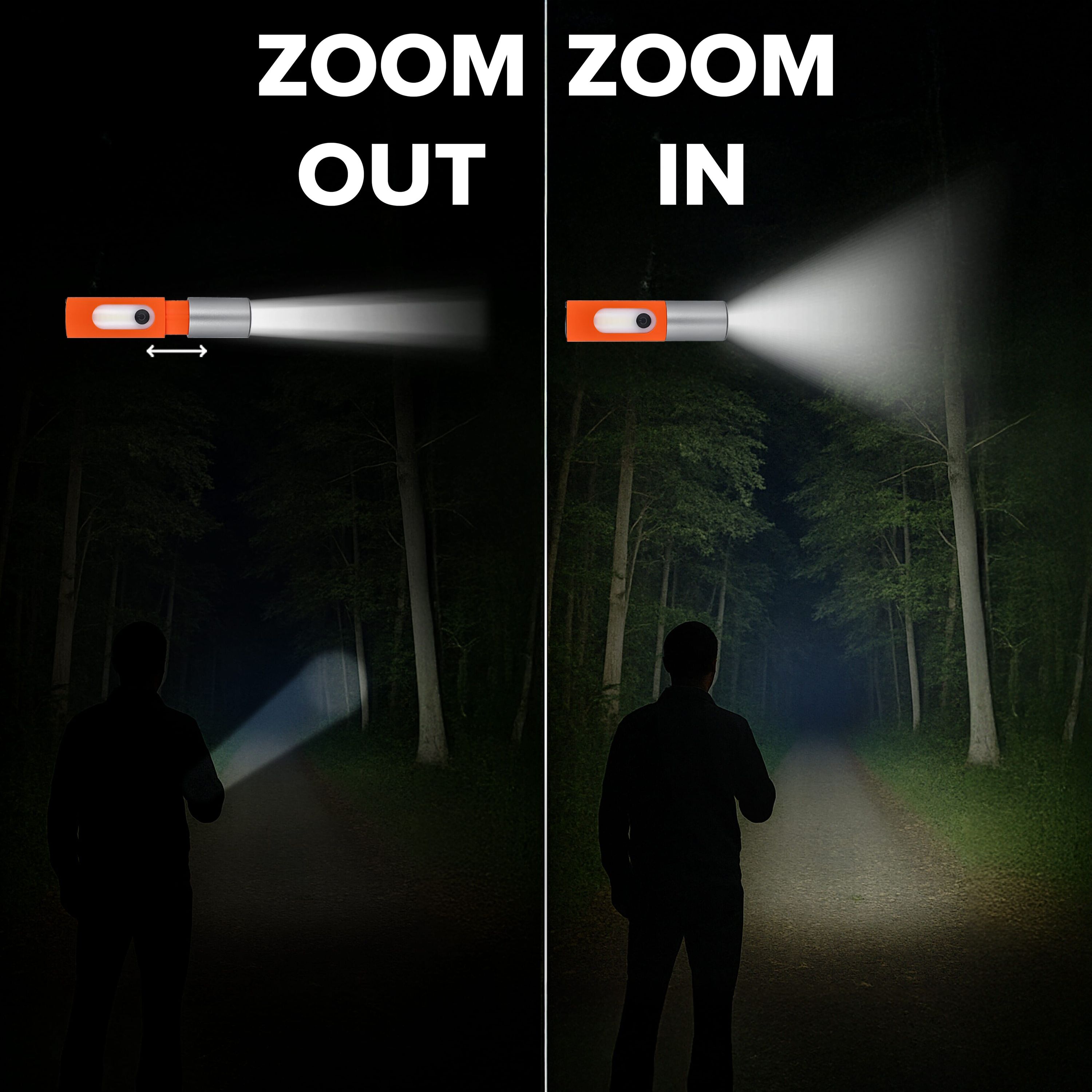 Wiederaufladbare 10-W-LED-Taschenlampe mit Zoomfunktion, 300 lm - rot-707
