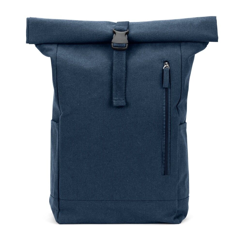 SAINT Roll-Top-Rucksack aus recyceltem Baumwolle und recyceltem Polyester (380 g/m²) - blau-585