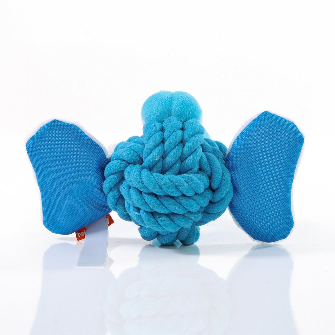 MiniFeet® Hundespielzeug Knotentier Elefant - blau-340