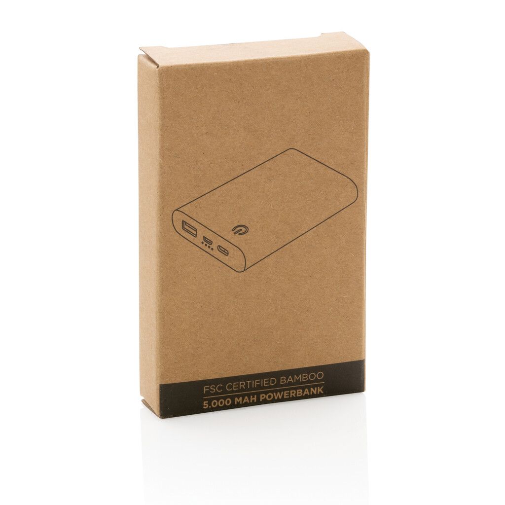 5.000mAh Bambus-Powerbank - braun-413