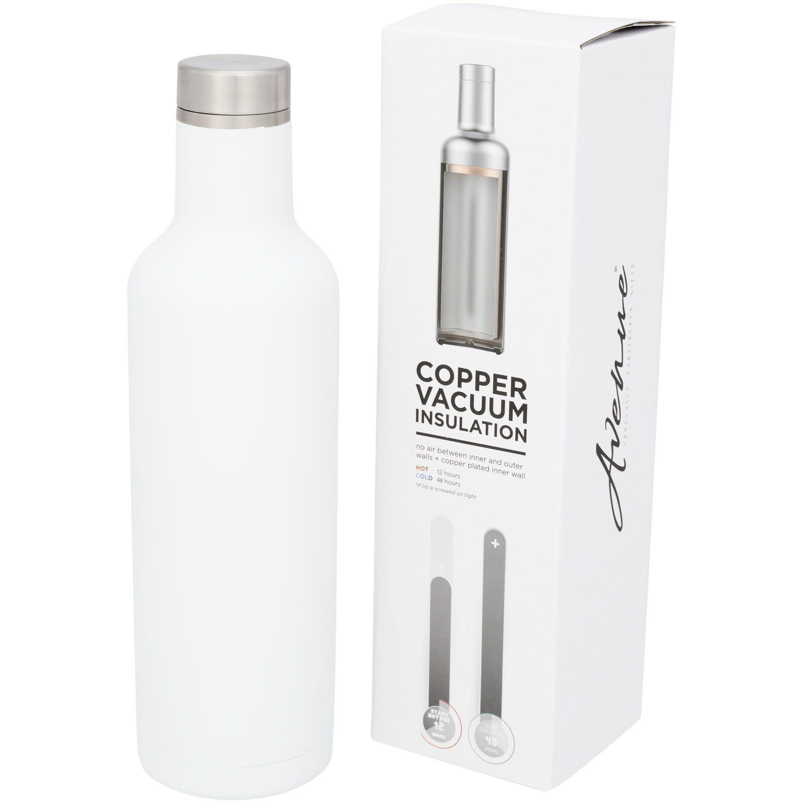 Pinto 750 ml Kupfer-Vakuum Isolierflasche - weiss-724