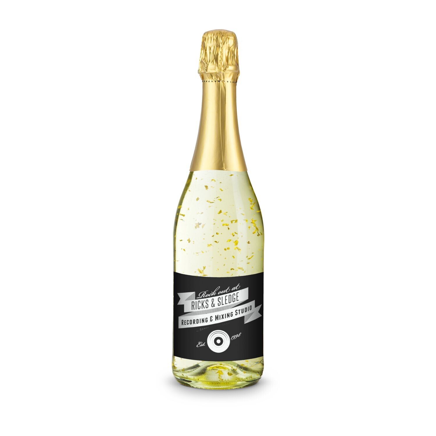 Golden Flakes - Flasche klar, 0,75 l - Kapselfarbe Gold-253