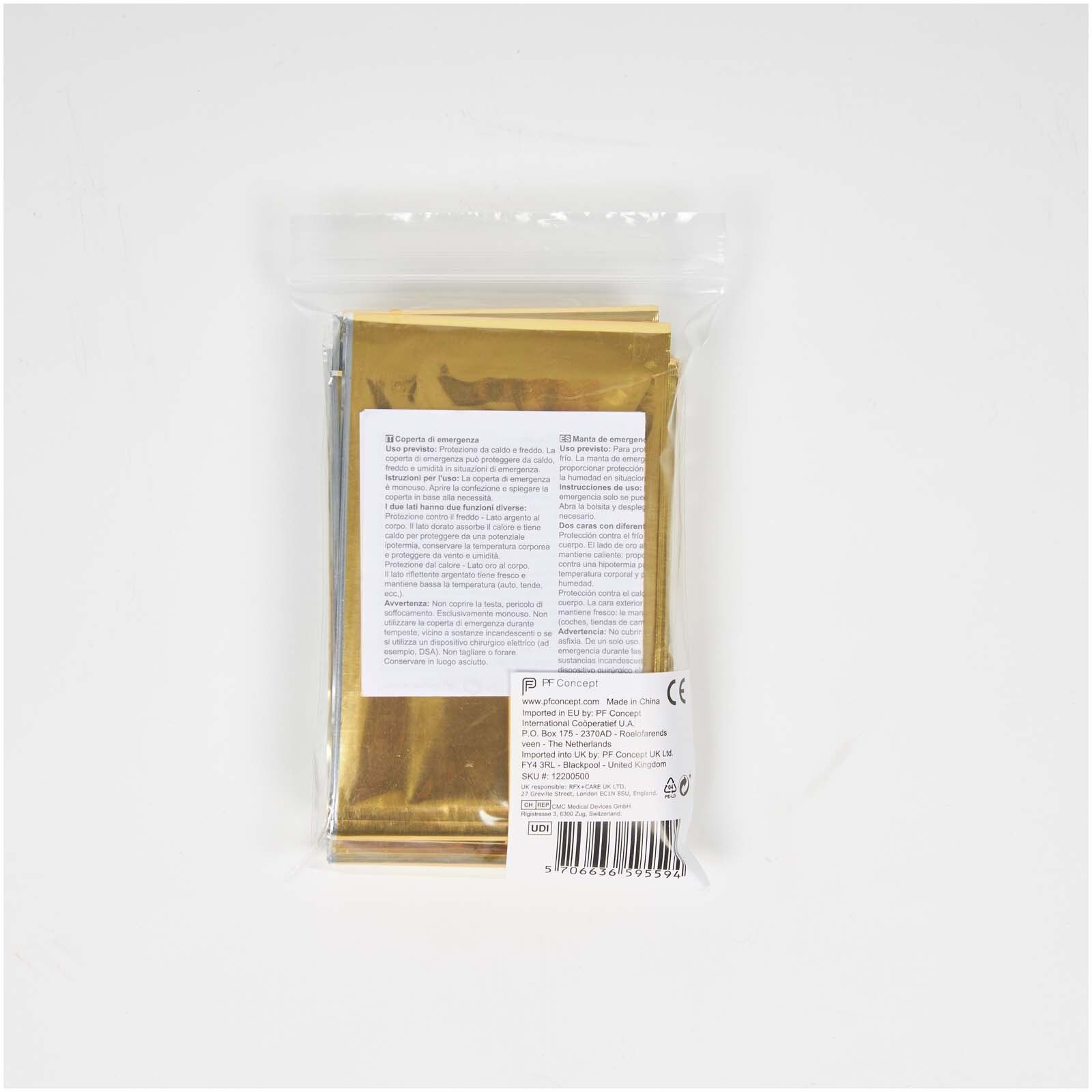 Frederik Notfalldecke mit 2 Funktionen - silber -  gold-977