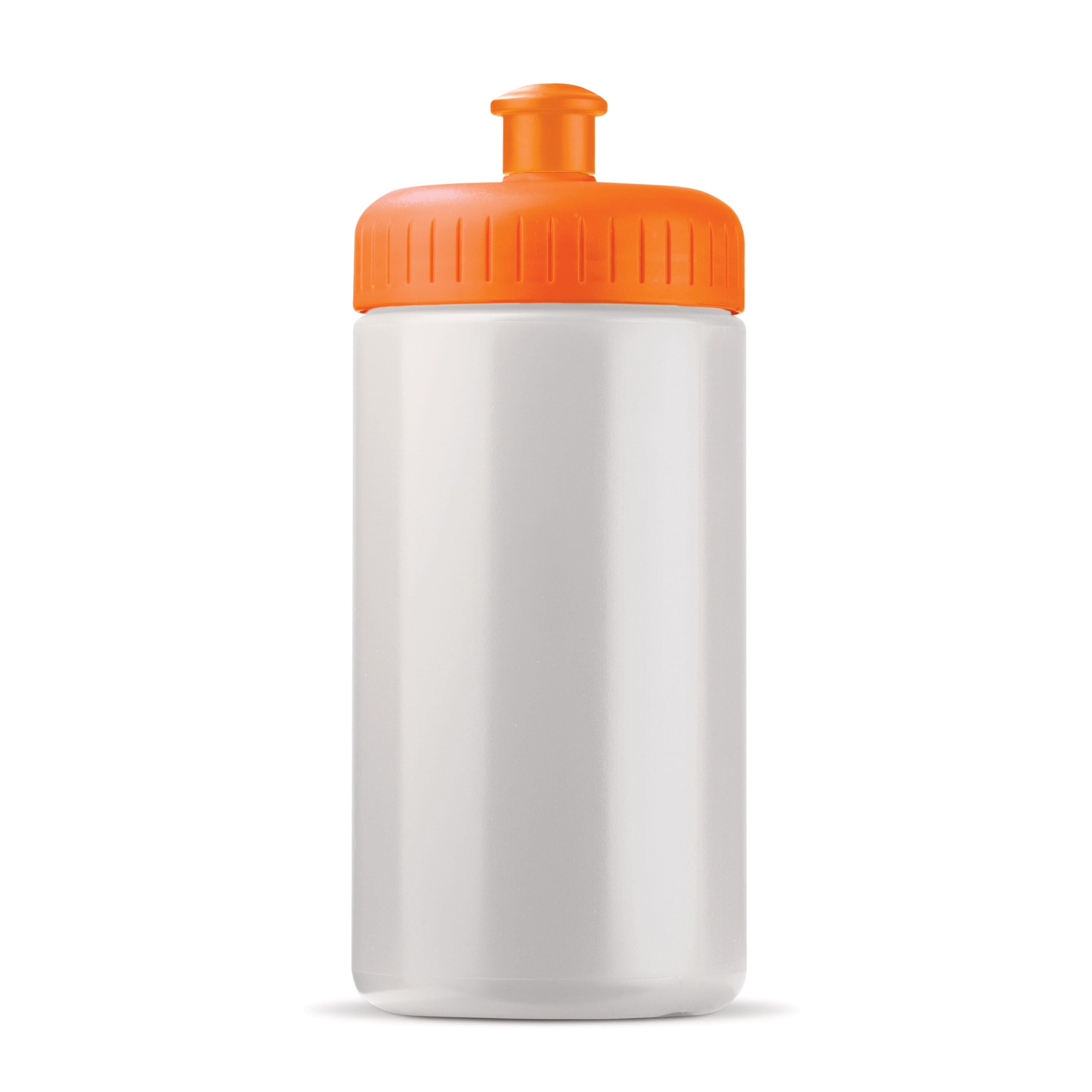 Sportflasche classic 500ml - weiss  -  orange-127