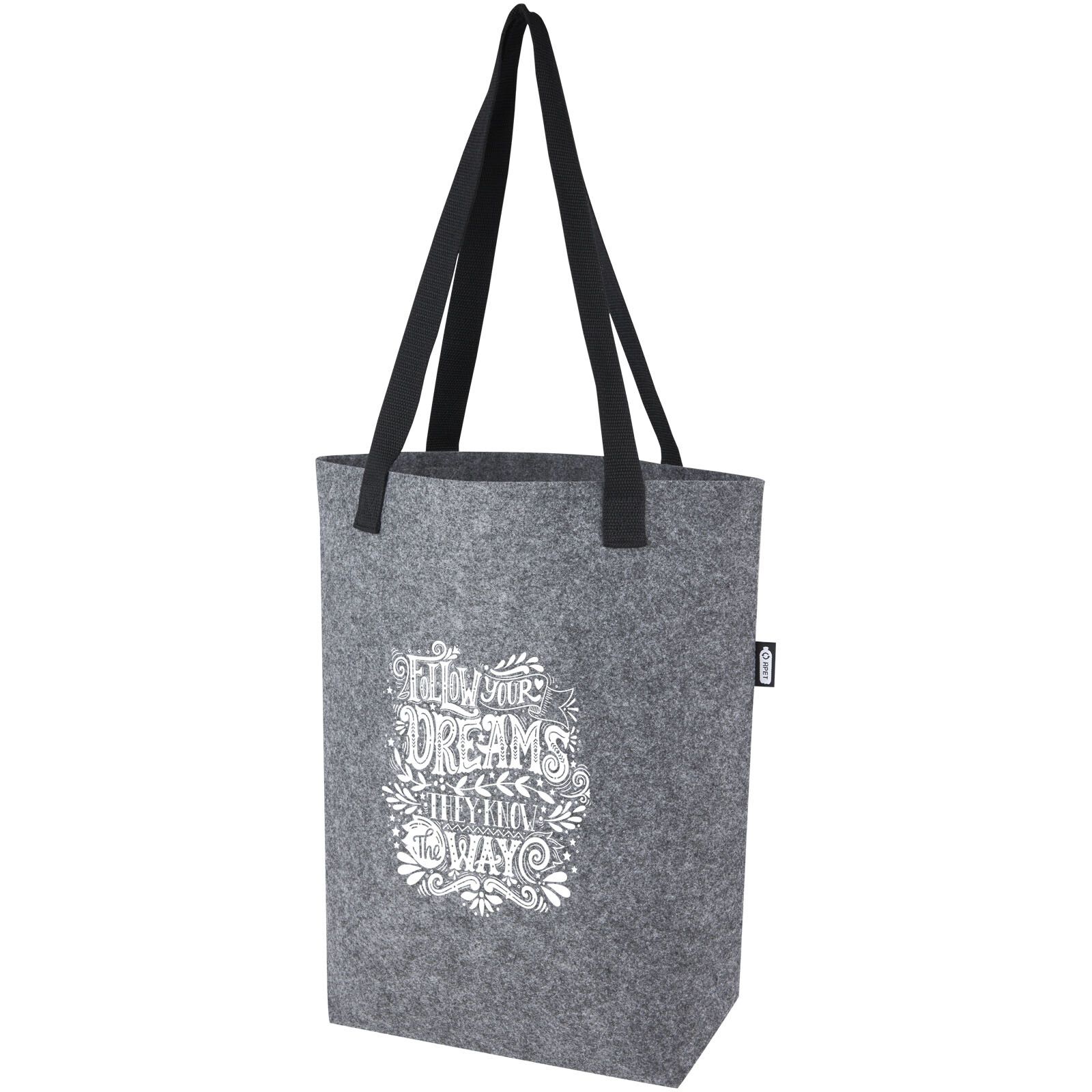 Felta Tragetasche aus GRS-recyceltem Filz mit breitem Boden 12 L - mittelgrau-507